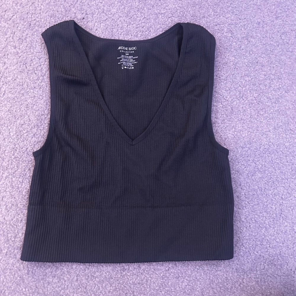 Ardene Gray Fitted Crop Tank Top